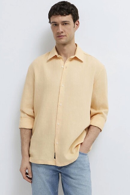 Erkek Uzun Kol Gömlek 0211957-71157 Turuncu (3)