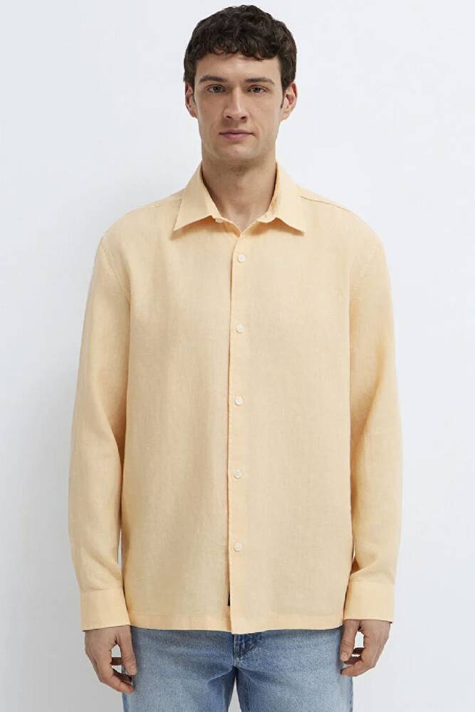 Erkek Uzun Kol Gömlek 0211957-71157 Turuncu 