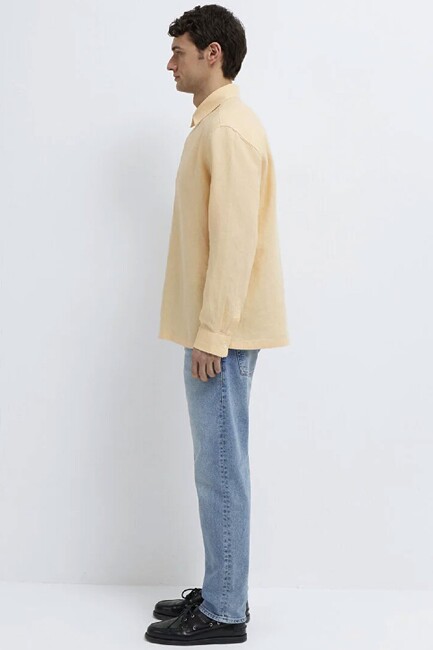 Erkek Uzun Kol Gömlek 0211957-71157 Turuncu - Thumbnail