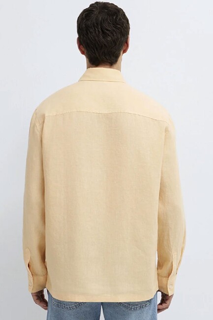 Erkek Uzun Kol Gömlek 0211957-71157 Turuncu - Thumbnail