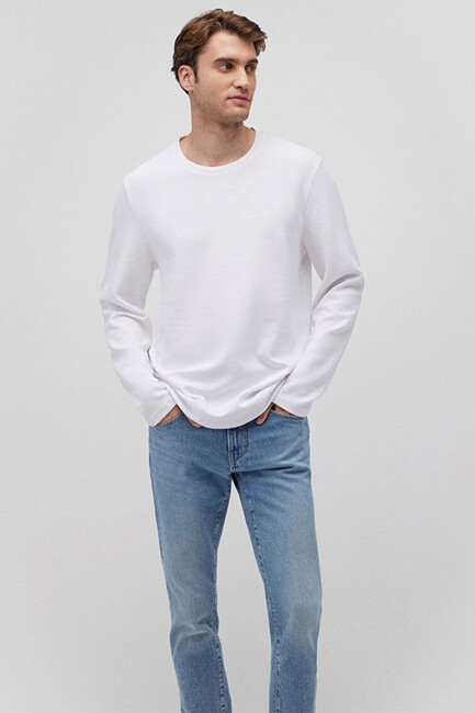 Erkek Uzun Kol Tişört 064622-20454 Beyaz (2)