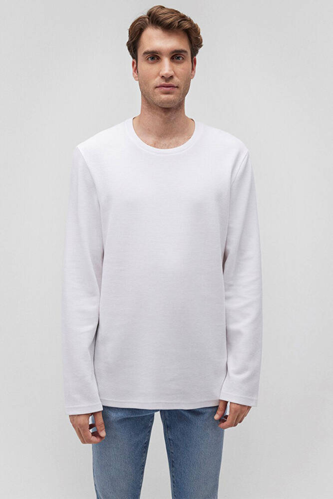 Erkek Uzun Kol Tişört 064622-20454 Beyaz 