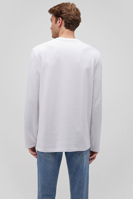 Erkek Uzun Kol Tişört 064622-20454 Beyaz - Thumbnail