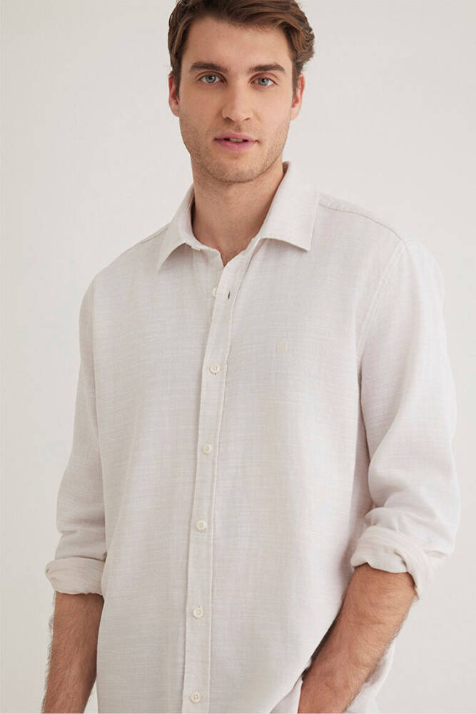 Erkek Uzun Kollu Gömlek 0210053-70004 Bej 