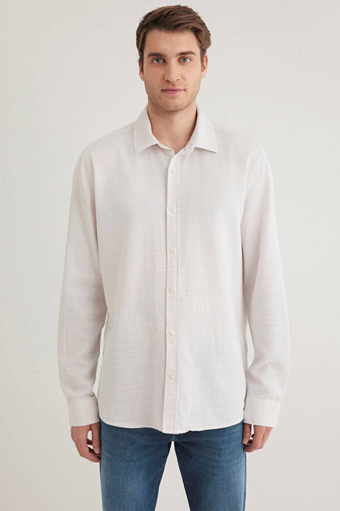 Erkek Uzun Kollu Gömlek 0210053-70004 Bej 