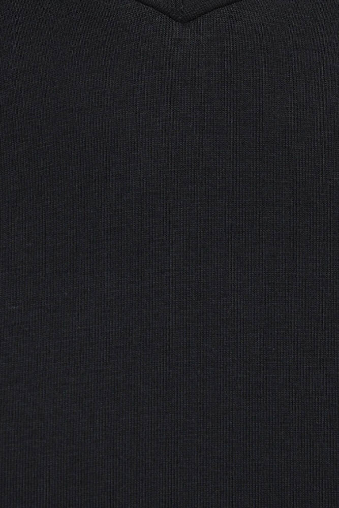 Erkek V Yaka Streç Basic Tişört 061748-900 Siyah 