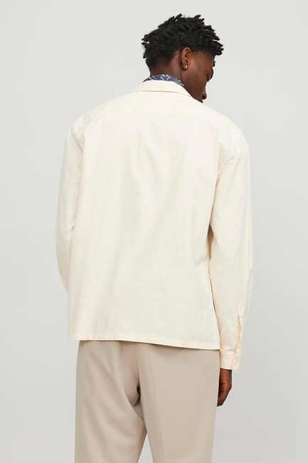 Erkek Venıce Lınen Gömlek 12248956 Ekru (2)