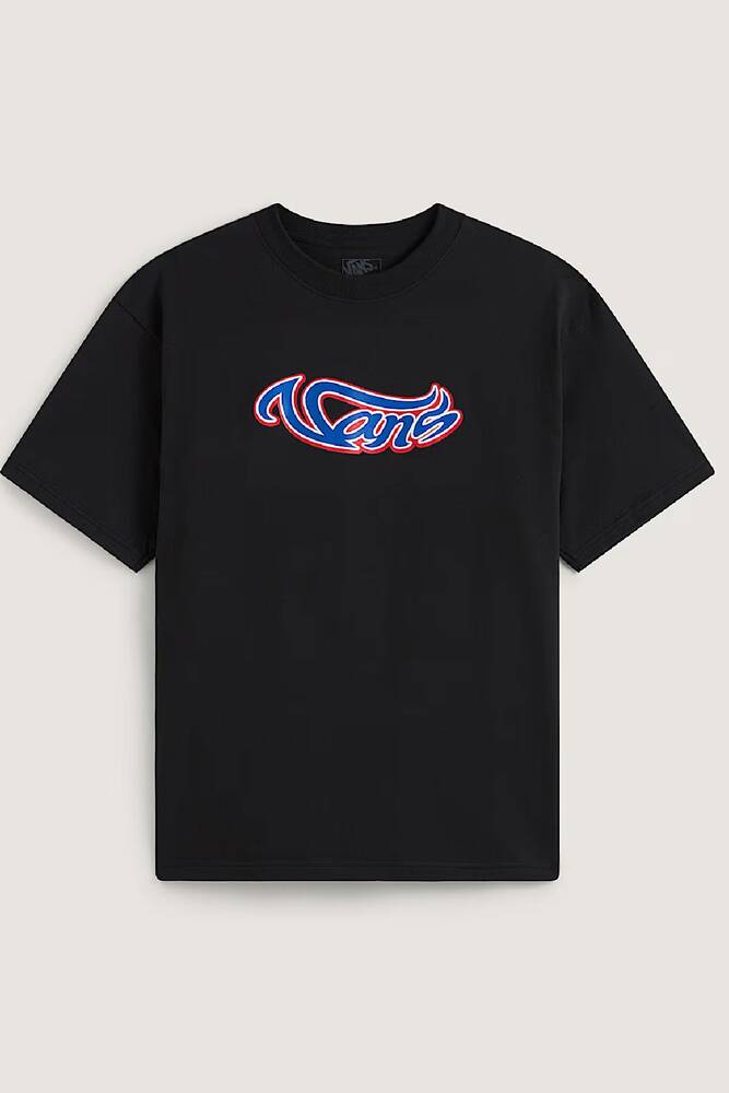 Erkek Wavy Script Tişört VN000TQQBLK1 Siyah 
