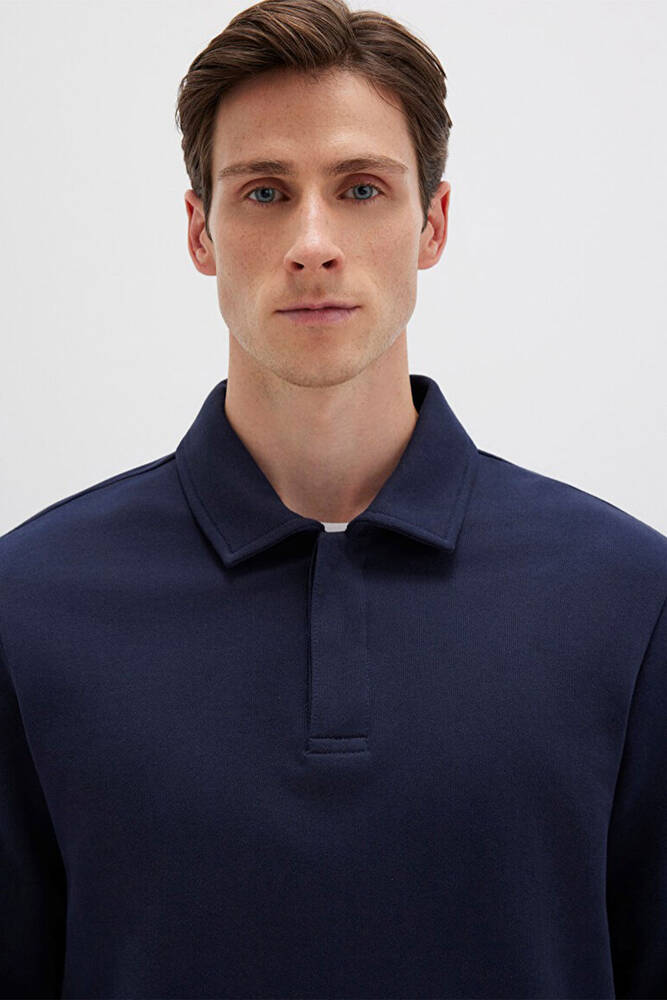 Erkek Yarım Düğmeli Sweat 0S10420-82318 Lacivert 