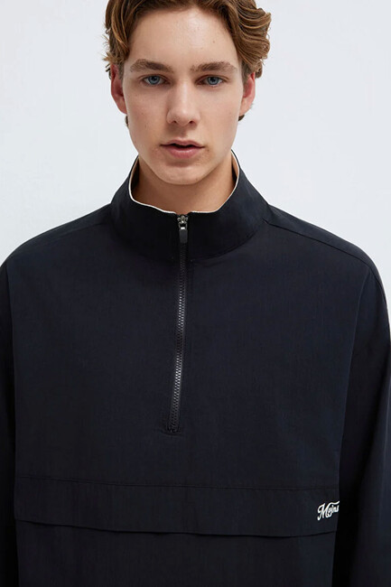 Erkek Yarım Fermuarlı Gömlek 0211890-900 Siyah - Thumbnail