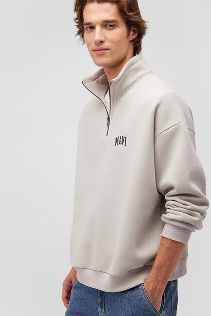 Erkek Fermuarlı Sweat 0S10208-70074 Gri (2)