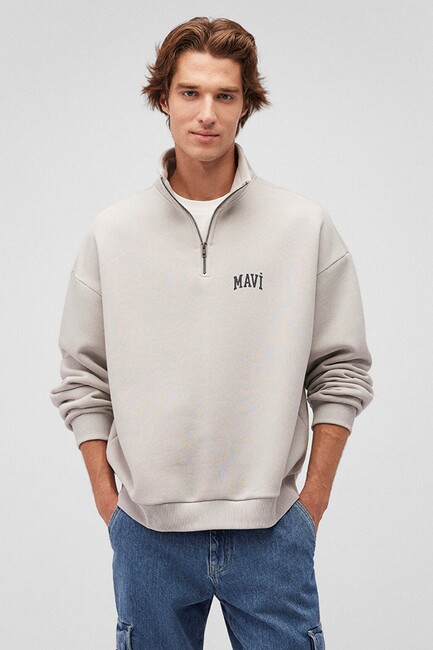 Erkek Fermuarlı Sweat 0S10208-70074 Gri (3)