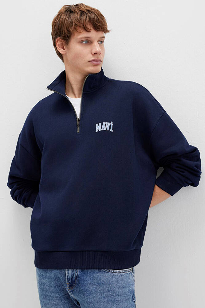 Erkek Yarım Fermuarlı Sweat 0S10208-70497 Lacivert 