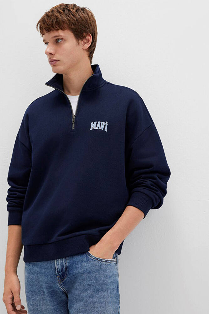 Erkek Yarım Fermuarlı Sweat 0S10208-70497 Lacivert 