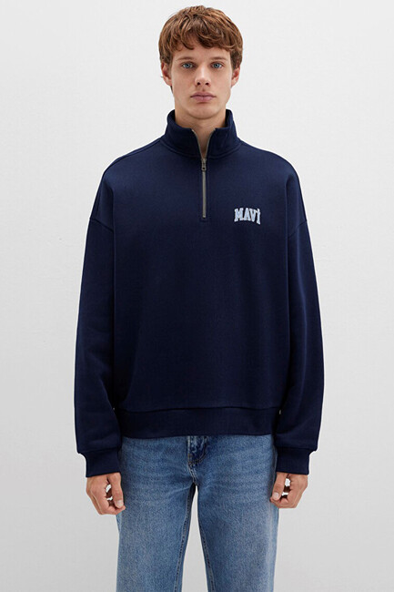 Erkek Yarım Fermuarlı Sweat 0S10208-70497 Lacivert (3)