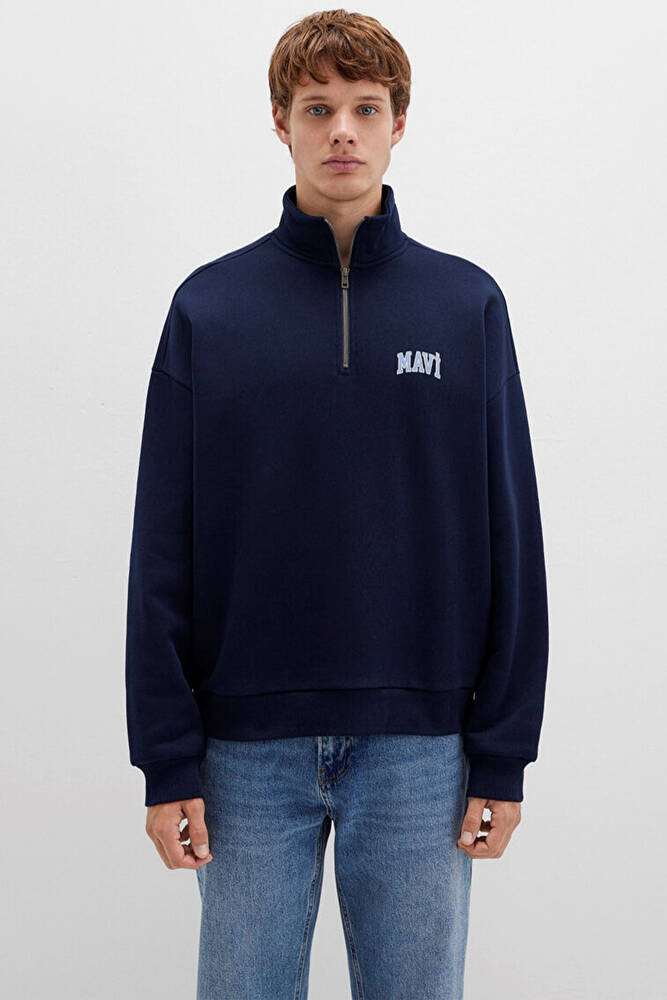 Erkek Yarım Fermuarlı Sweat 0S10208-70497 Lacivert 