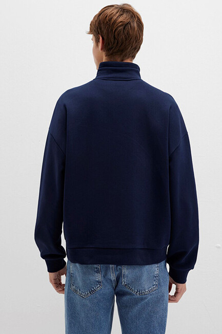 Erkek Yarım Fermuarlı Sweat 0S10208-70497 Lacivert - Thumbnail