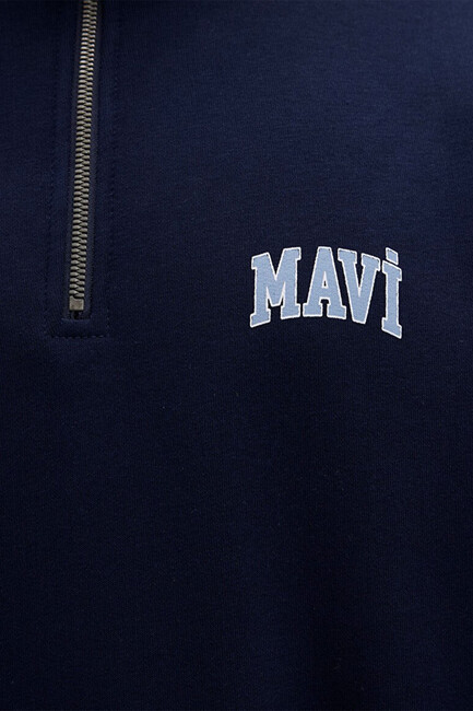 Erkek Yarım Fermuarlı Sweat 0S10208-70497 Lacivert - Thumbnail