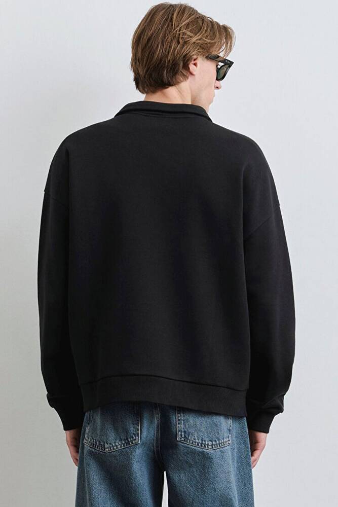 Erkek Yarım Fermuarlı Sweat 0S10208-900 Siyah 