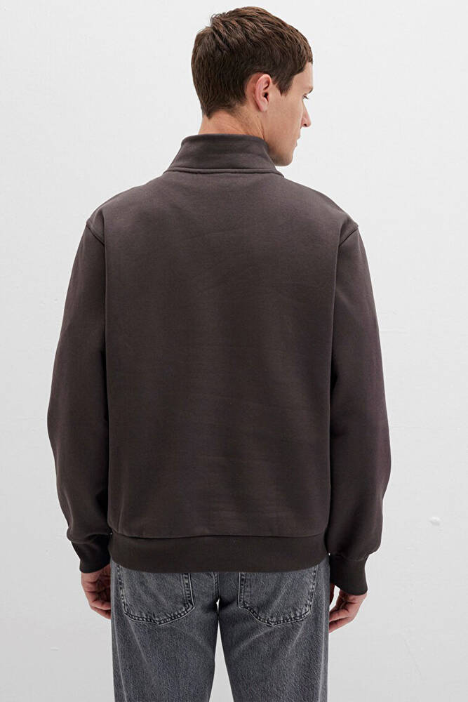 Erkek Yarım Fermuarlı Sweat 0S10278-70219 Kahve 