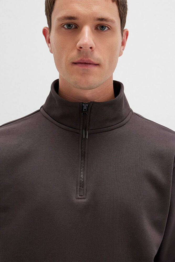 Erkek Yarım Fermuarlı Sweat 0S10278-70219 Kahve 
