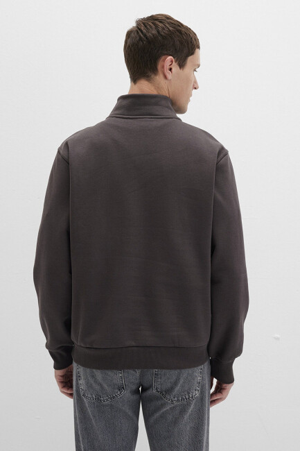 Erkek Yarım Fermuarlı Sweat 0S10278-70219 Kahve  - 4