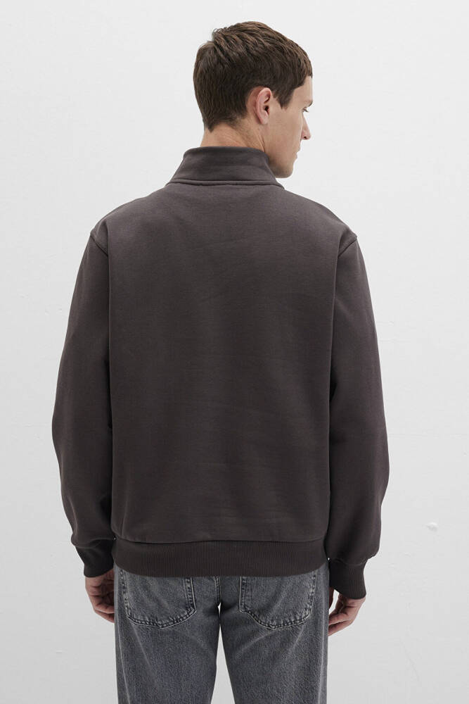 Erkek Yarım Fermuarlı Sweat 0S10278-70219 Kahve  - 4