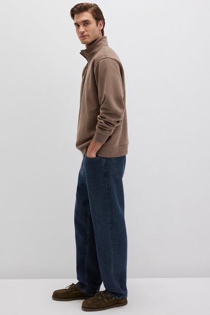 Erkek Yarım Fermuarlı Sweat 0S10278-70378 Kahve (2)