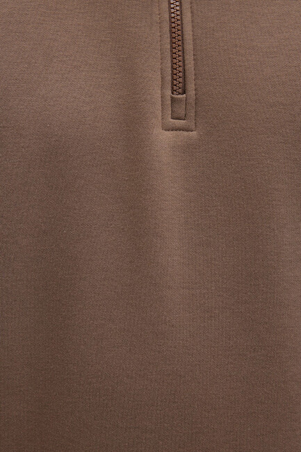 Erkek Yarım Fermuarlı Sweat 0S10278-70378 Kahve - Thumbnail