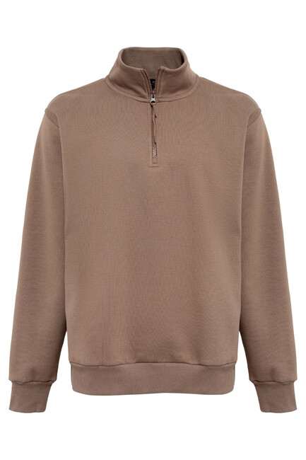 Erkek Yarım Fermuarlı Sweat 0S10278-70378 Kahve - Thumbnail