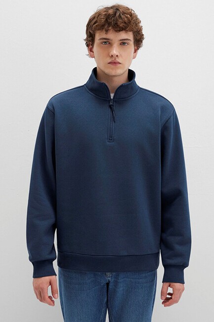 Erkek Yarım Fermuarlı Sweat 0S10278-70490 Lacivert (3)