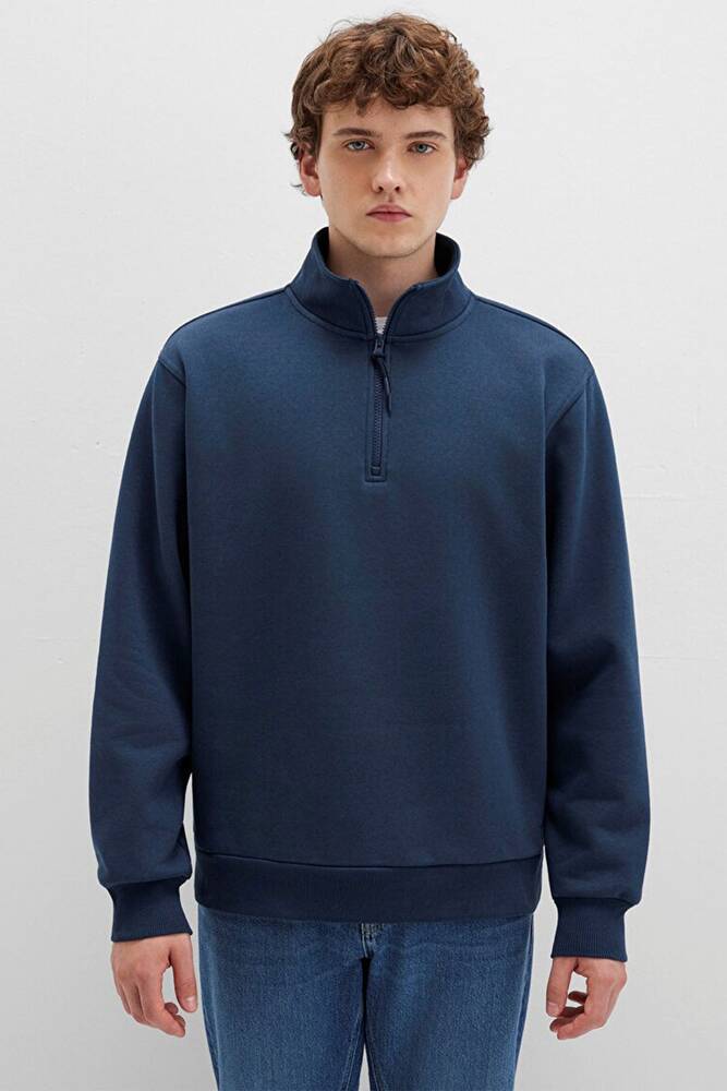 Erkek Yarım Fermuarlı Sweat 0S10278-70490 Lacivert 