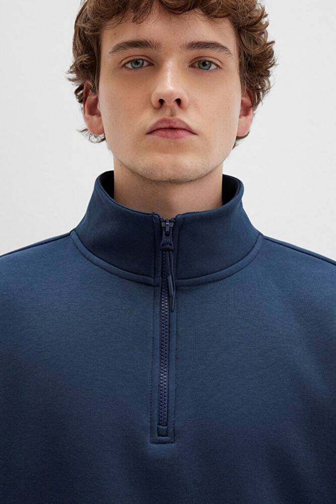 Erkek Yarım Fermuarlı Sweat 0S10278-70490 Lacivert 