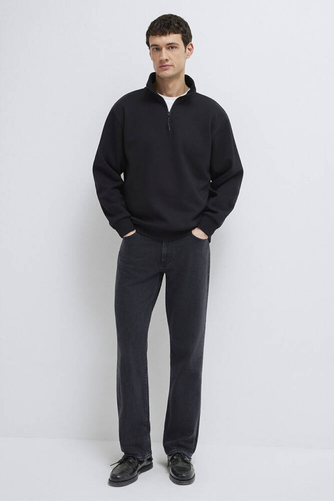 Erkek Yarım Fermuarlı Sweat 0S10278-900 Siyah  - 1
