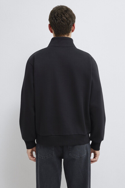 Erkek Yarım Fermuarlı Sweat 0S10278-900 Siyah  - 5