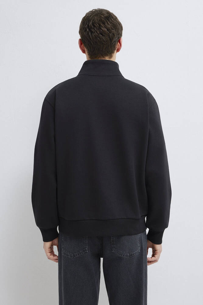 Erkek Yarım Fermuarlı Sweat 0S10278-900 Siyah  - 5