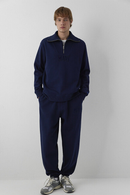 Erkek Yarım Fermuarlı Sweat 0S20212-84371 Lacivert  (2)