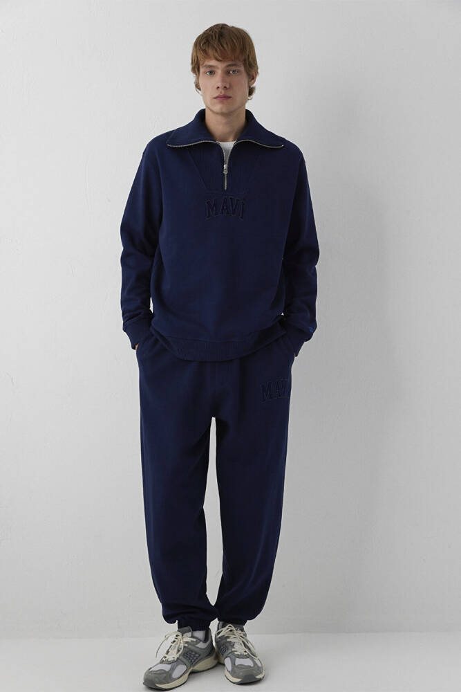 Erkek Yarım Fermuarlı Sweat 0S20212-84371 Lacivert - 3