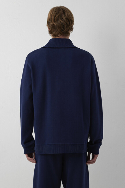 Erkek Yarım Fermuarlı Sweat 0S20212-84371 Lacivert - 6