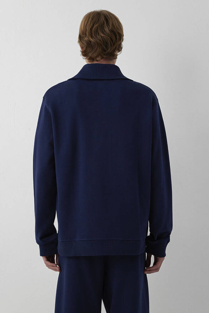 Erkek Yarım Fermuarlı Sweat 0S20212-84371 Lacivert - 6