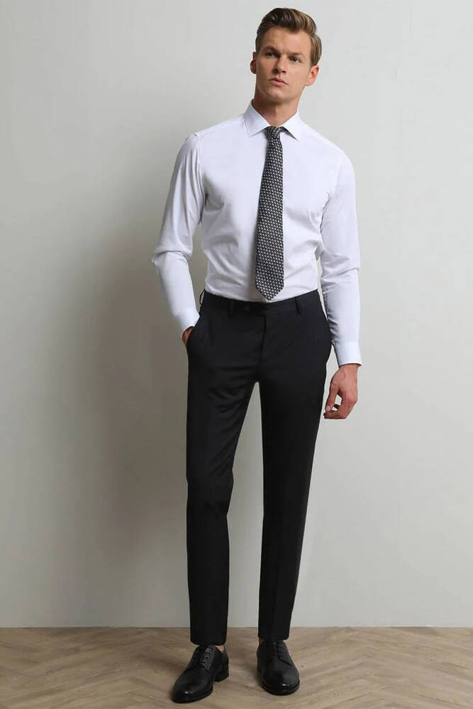 Erkek Yün Karışımlı Dokuma Pantolon PANT-454 10141093 Siyah 