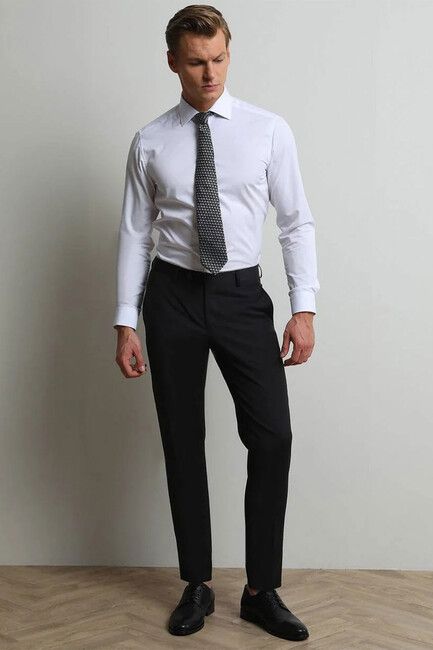 Erkek Yün Karışımlı Dokuma Pantolon PANT-454 10141093 Siyah (2)