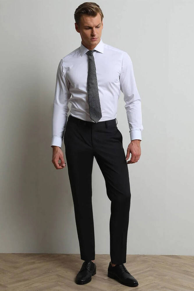 Erkek Yün Karışımlı Dokuma Pantolon PANT-454 10141093 Siyah 