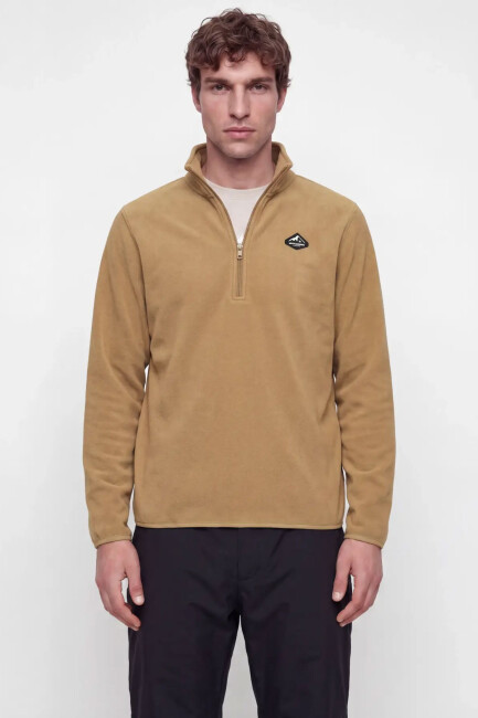 Jack & Jones Erkek Stıgnes Yarım Fermuarlı Sweat 12298298 Bej
