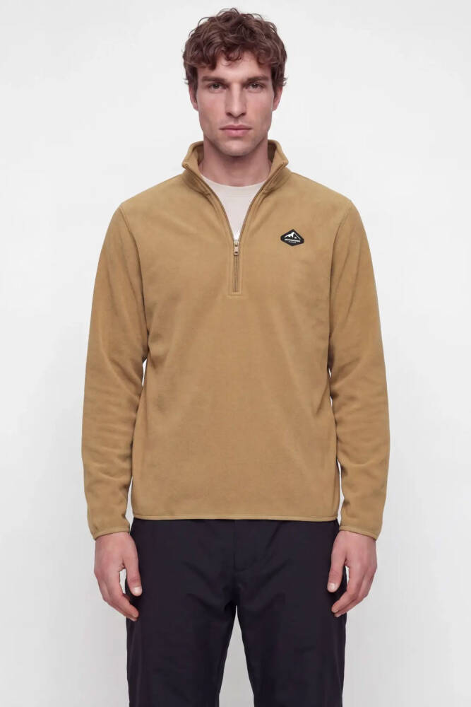 Jack & Jones Erkek Stıgnes Yarım Fermuarlı Sweat 12298298 Bej - 1