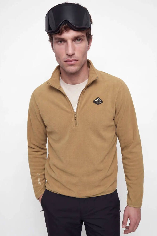 Jack & Jones Erkek Stıgnes Yarım Fermuarlı Sweat 12298298 Bej - 4