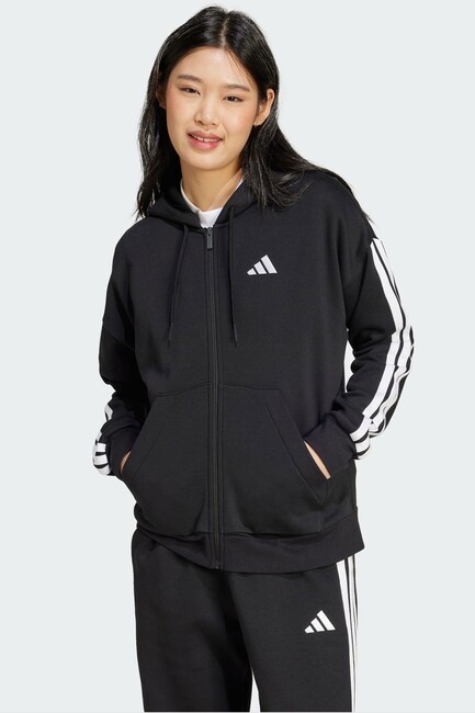 Kadın 3S FL Fermuarlı Kapüşonlu Sweat JE1283 Siyah (1)