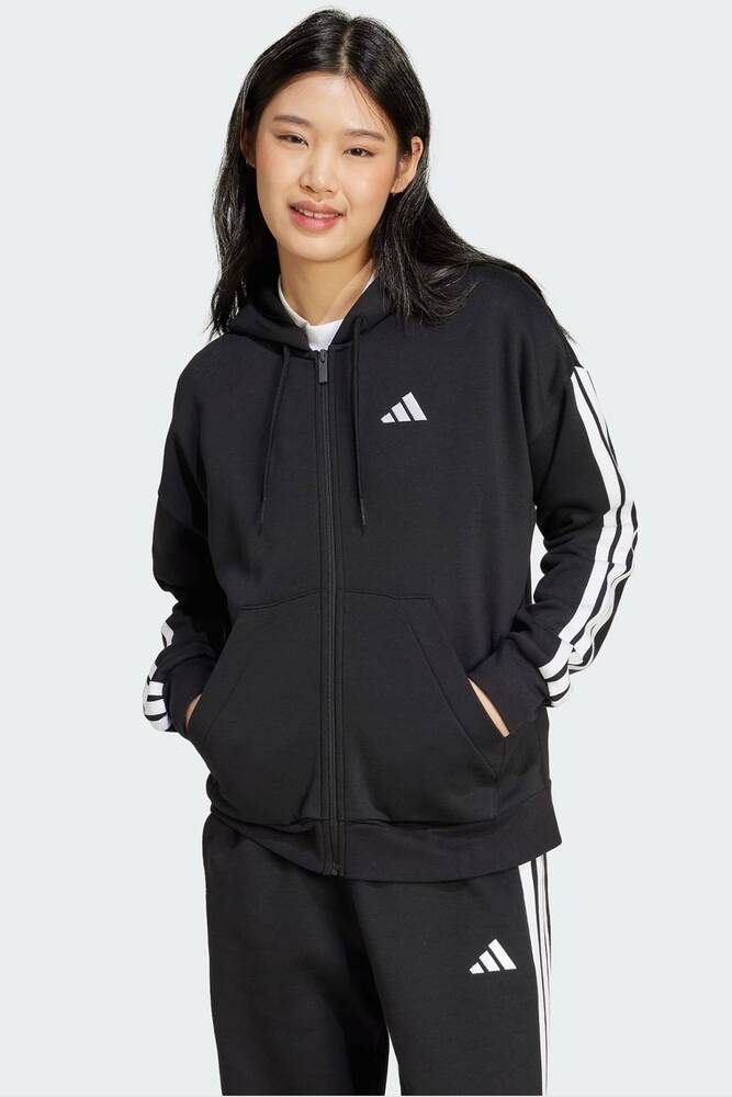 Kadın 3S FL Fermuarlı Kapüşonlu Sweat JE1283 Siyah 