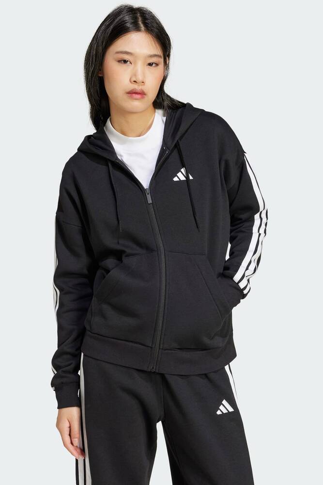 Kadın 3S FL Fermuarlı Kapüşonlu Sweat JE1283 Siyah 