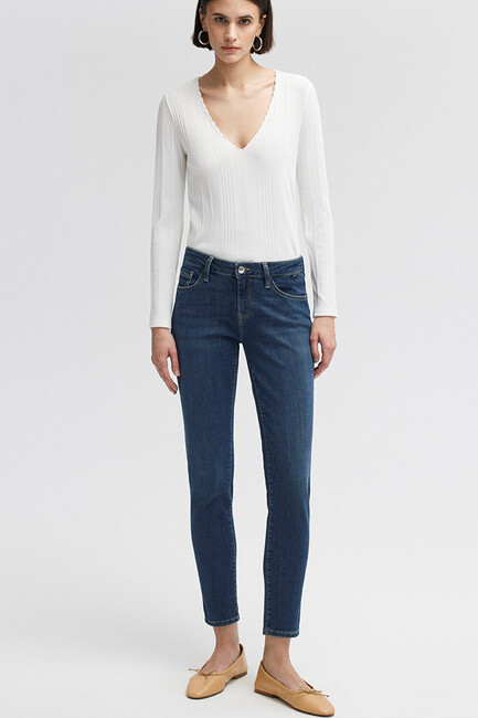 Kadın Ada Vintage Jean Pantolon 1020535596 Mavi (2)